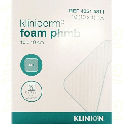 Kliniderm Pěnové krytí foam phmb 10 x 10 cm 10 ks