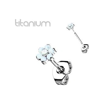 Šperky4U Push In náušnice titan s opálem TIT1198-OP17