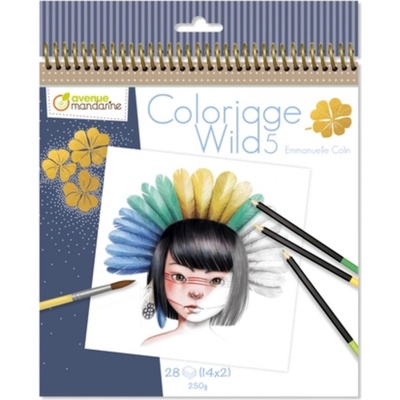 Avenue Mandarine coloriage Wild 5 GY120 antistresové maľovanky Emmanuelle Colin