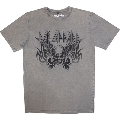 Def Leppard Tribal Skull Stone Wash Grey