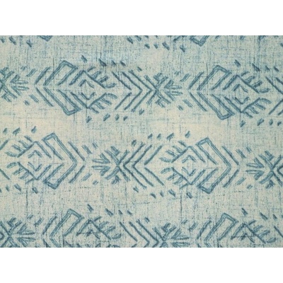 světlé acetátové hedvábí 3315 s indigo etno vzorem