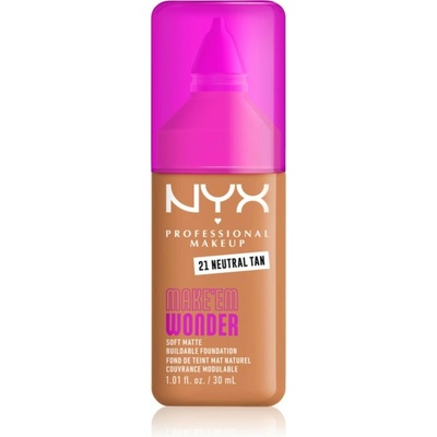 NYX Professional Makeup Make ‘Em Wonder ľahký zmatňujúci make-up 21 Neutral Tan 30 ml