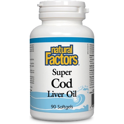 Natural Factors Super Cod Liver Oil/ Черен дроб на треска (масло) 1100 mg х 90 софтгел капсули Natural Factors (1020 NF)