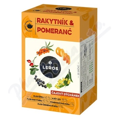 LEROS Čajový dýchánek rakytník a pomeranč 20 x 2 g