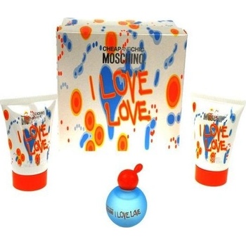 Moschino Cheap & Chic I Love Love EDT 4,9 ml + sprchový gel 25 ml + tělové mléko 25 ml dárková sada