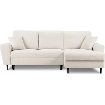 Cosmopolitan Design Бежов разтегателен ъглов диван с място за съхранение от прежда с примки от букле (десен ъгъл) Kyoto - Cosmopolitan Design (COS_RCF_67_F2_KYOTO1)