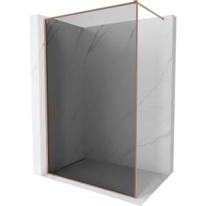 Mexen Kioto-XF стена за душ Walk-in с рамка 100 x 202 см, графит 10 мм, четкана мед - 800-100-104-65-40-X (800-100-104-65-40-X)