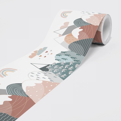 DIMEX ART Самозалепваща нетъканa бордюра детски планини 15 см x 5 м