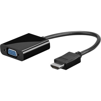 Goobay Hdmi / vga адаптер mktech, включва предаване на звук (3, 5 мм стерео жак), никелиран, черен (68793) (68793)