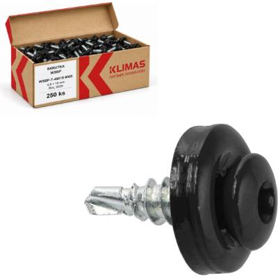Klimas Wkret-Met 4,8x19mm - 250 ks - Skrutka samozávrtná pre spojenie plechov v presahu do 2x1,25mm, RAL 9005, WSBP-T
