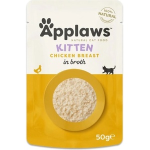 Applaws Kitten Chicken Breast with Salmon in Broth - пилешко филе в бульон за подрастващи котенца, 50 гр 8042