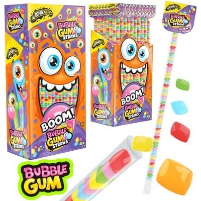 JohnyBee žvýkačka bubble gum straws 12g