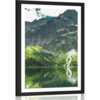 Plakát s paspartou Mořské oko v Tatrách - 40x60 white