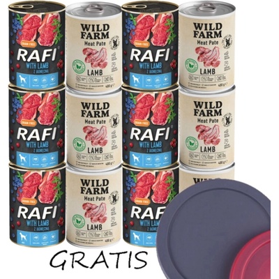 Wild Farm Pate Lamb 6 x 400 g a Dolina Noteci Rafi s jehněčím masem 6 x 400 g