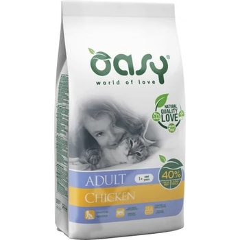 Oasy Cat Adult Chicken - пълноценна храна за пораснали котки над 12 месеца, от всички породи, с пиле, БЕЗ ЗЪРНО, 7, 5 кг - Италия