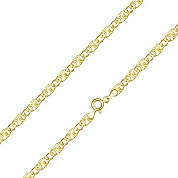 Šperky eshop Retiazka zo zlata skosené a lúčovito zdobené oválne očká S3GG30.31