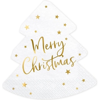 PartyDeco Коледни Салфетки "Елха - Merry Christmas