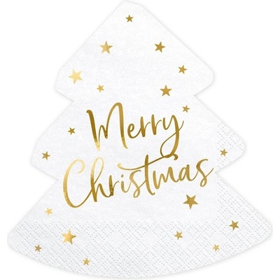 PartyDeco Коледни Салфетки "Елха - Merry Christmas