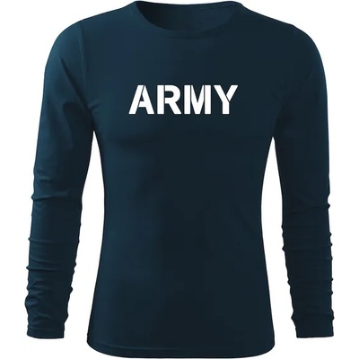 DRAGOWA FIT-T Тениска с дълъг ръкав Army, тъмносиня, 160 г/м2 (5613)