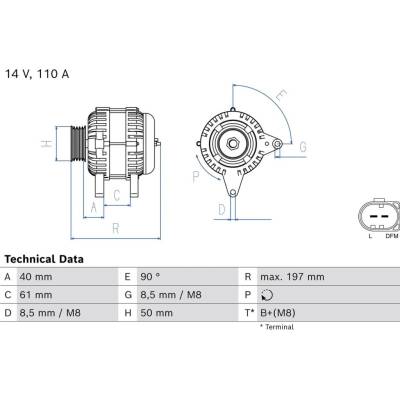 Alternátor BOSCH 0 986 084 810 (0986084810)