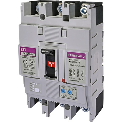 CB Elektro Istič kompaktný 3-pólový 200A 25kA Nastaviteľný Rada:EB2 (ETI)