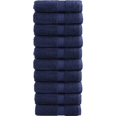 vidaXL Премиум кърпи за пране SOLUND 10 бр. тъмносини 30x30 см 600 г/м2 (137253)