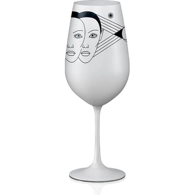 Crystalex Bohemia Crystal Sklenice na bílé i červené víno Viola bílá znamení BLÍŽENCI 550 ml