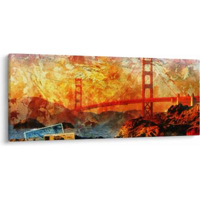 Obraz - Golden Gate, San Francisco, Kalifornie, jednodílný 120x50 cm – Hledejceny.cz