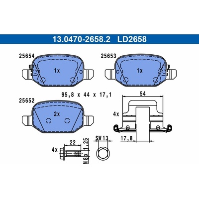 Sada brzdových platničiek kotúčovej brzdy ATE Ceramic 13.0470-2658.2
