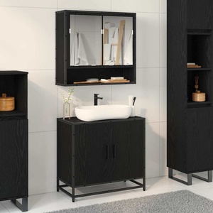vidaXL Комплект мебели за баня 2 бр. Черния дъб 65 x 33 x 60 см (3402347)
