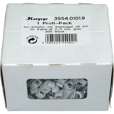 Kopp 355401019 hřebíkové příchytky 355401019 Průměr kabelového svazku (rozsah) 7 do 11 mm šedá 200 ks