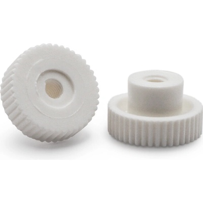 Matica plastová, vrúbkovaná s osadením / 073-003 / M8 x 24 mm (biela)
