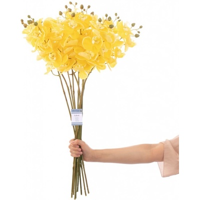 AmeliaHome Umelá kvetina FALENI 10 kusov žltá