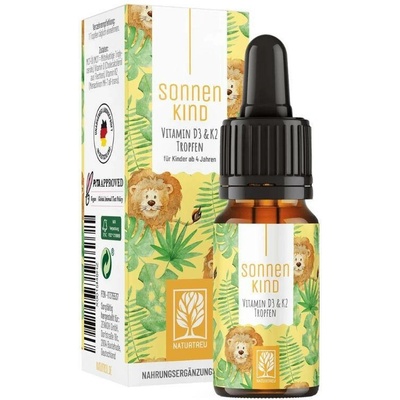 Naturtreu Sluneční dítě Vitamin D3 500 IU+K2 kapky pro děti od 4 let 10 ml