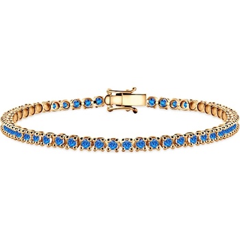 SAVICKI Златна тенис гривна, 585, сини сапфири 2.700К 3.2mm. 18cm