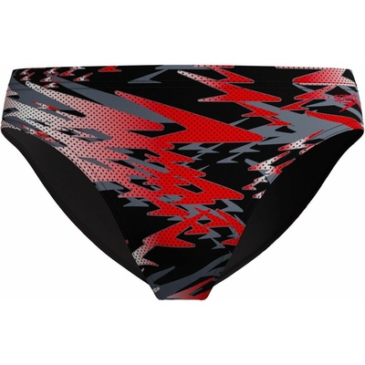 Speedo pánske plavky Hyperboom Print Brief 2,5 čierne/červené