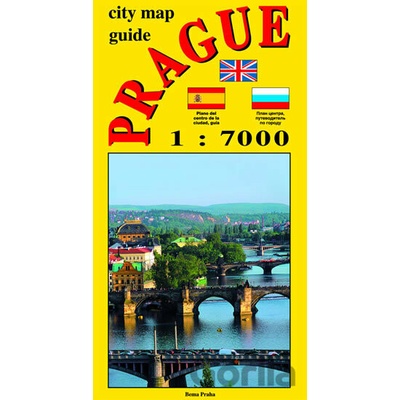 City map guide PRAGUE 1:7 000 angličtina ruština španělština