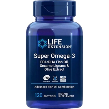 Life Extension Super Omega-3 | with Sesame Lignans & Olive Extract [120 Гел капсули]