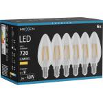 Mexen Vintis 6x LED филаментна крушка E14, C35, 6W, Топла - 2700K, 720 lm, прозрачна (L154-E14-0627-00x06)