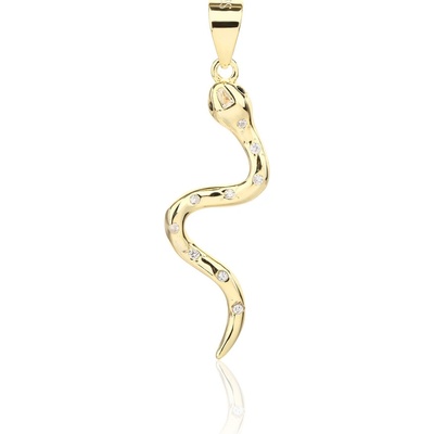 JVD Pozlátený strieborný prívesok so zirkónmi had SVLP1452XJ6GO00