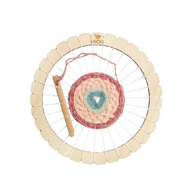 Дървен детски стан да тъкане, кръгъл, 21 см