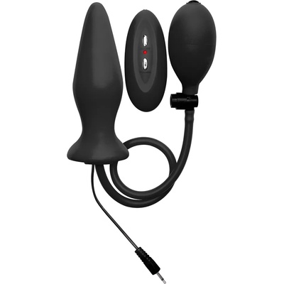 Ouch! Inflatable Vibrating Silicone Plug Black