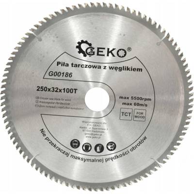 Řezný kotouč Geko G00186 32 x 250 mm 100 zubů