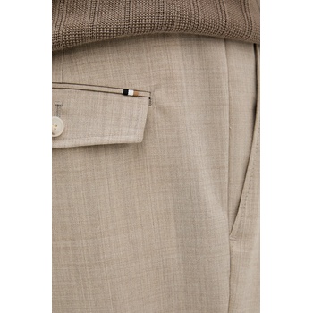HUGO BOSS Вълнен панталон boss в бежово с кройка тип чино 50545822 (50545822)