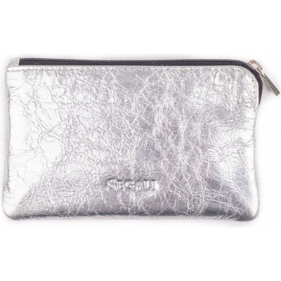 Segali Kožená mini peňaženka kľúčenka 7289 silver shiny