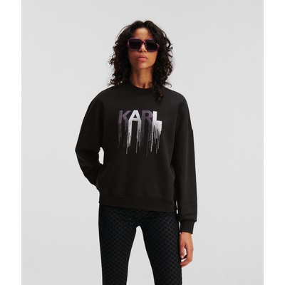 Karl Lagerfeld Rhinestone Sweatshirt čierna