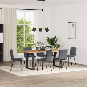 vidaXL Трапезни столове, 6 бр, тъмносиви, кадифе (3315615)