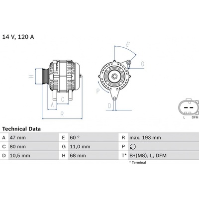 Alternátor BOSCH 0 986 042 820