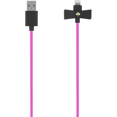Kate Spade Дизайнерски USB кабел за устойства с Lightning порт - Kate Spade New York Lightning USB Cable (розов) (KSPW-223-BLKVS)