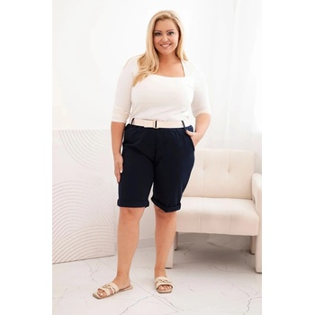 šortky Plus Size ART52231 s opaskom hnedá
